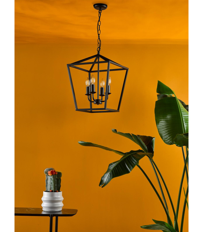 Fionn 4 Light Ceiling Pendant Matt Black-3