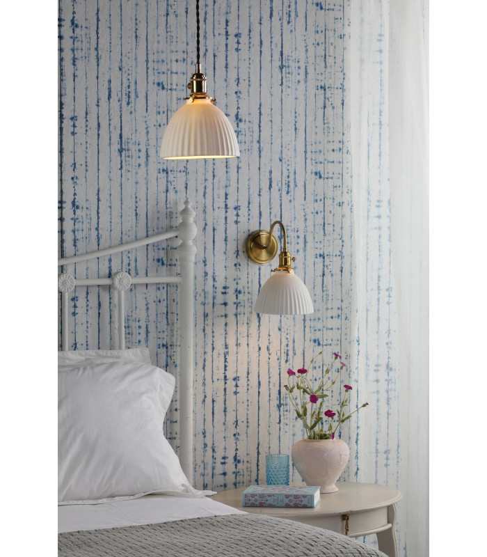 Hadano Ceiling Pendant Natural Brass & Ceramic Domed Shade-2