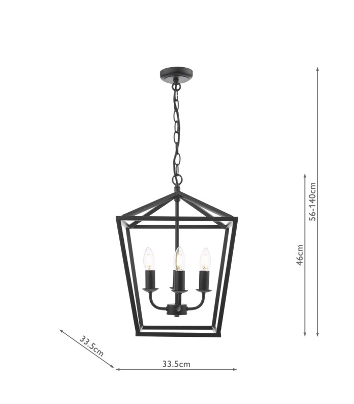 Fionn 4 Light Ceiling Pendant Matt Black-4