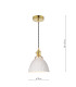 Hadano Ceiling Pendant Natural Brass & Ceramic Domed Shade-4