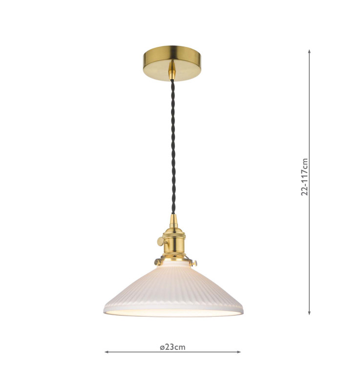 Hadano Ceiling Pendant Natural Brass & Ceramic Shallow Shade-4