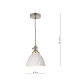 Hadano Ceiling Pendant Antique Chrome & Ceramic Domed Shade-2