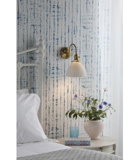Hadano Wall Light Natural Brass & Ceramic Domed Shade-2