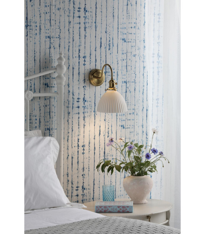 Hadano Wall Light Natural Brass & Ceramic Domed Shade-2