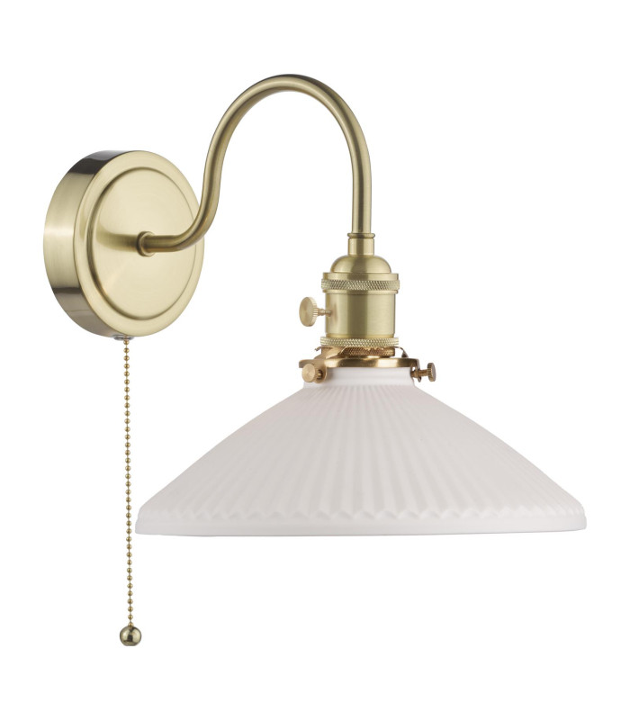 Hadano Wall Light Natural Brass & Ceramic Shallow Shade-5