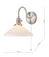 Hadano Wall Light Antique Chrome & Ceramic Shallow Shade-2