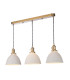 Hadano 3 Light Bar Ceiling Pendant Natural Brass & Ceramic Domed Shade-1