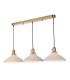 Hadano 3 Light Bar Ceiling Pendant Natural Brass & Ceramic Shallow Shade-1