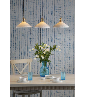Hadano 3 Light Bar Ceiling Pendant Natural Brass & Ceramic Shallow Shade-2
