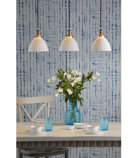 Hadano 3 Light Bar Ceiling Pendant Natural Brass & Ceramic Domed Shade-2