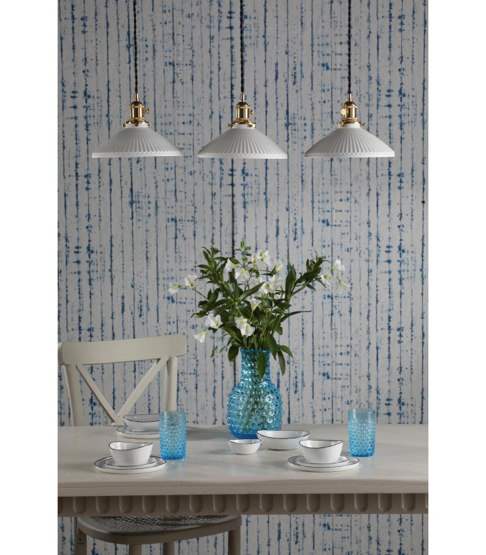 Hadano 3 Light Bar Ceiling Pendant Natural Brass & Ceramic Shallow Shade-3