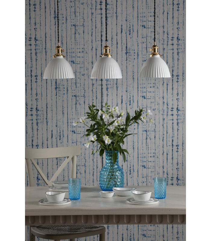 Hadano 3 Light Bar Ceiling Pendant Natural Brass & Ceramic Domed Shade-3