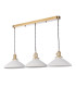 Hadano 3 Light Bar Ceiling Pendant Natural Brass & Ceramic Shallow Shade-5