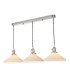 Hadano 3 Light Bar Ceiling Pendant Antique Chrome & Ceramic Shallow Shade-1
