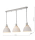 Hadano 3 Light Bar Ceiling Pendant Antique Chrome & Ceramic Domed Shade-2