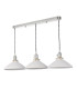 Hadano 3 Light Bar Ceiling Pendant Antique Chrome & Ceramic Shallow Shade-3