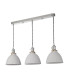 Hadano 3 Light Bar Ceiling Pendant Antique Chrome & Ceramic Domed Shade-3