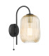 Idra Wall Light Matt Black and Champagne Ribbed Glass-3