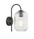 Idra Wall Light Matt Black and Ribbed Glass-1