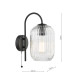 Idra Wall Light Matt Black and Ribbed Glass-2