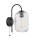 Idra Wall Light Matt Black and Ribbed Glass-3