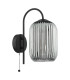 Idra Wall Light Matt Black and Smoked Ribbed Glass-3