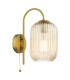 Idra Wall Light Aged Bronze and Champagne Ribbed Glass-1