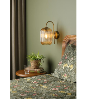 Idra Wall Light Aged Bronze and Champagne Ribbed Glass-2