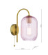 Idra Wall Light Aged Bronze and Pink Ribbed Glass-4