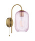 Idra Wall Light Aged Bronze and Pink Ribbed Glass-5