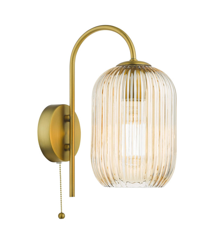 Idra Wall Light Aged Bronze and Champagne Ribbed Glass-5