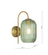 Idra Wall Light Aged Bronze and Green Ribbed Glass-4