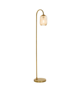 Idra Floor Lamp Aged Bronze and Champagne Ribbed Glass-1