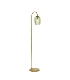 Idra Floor Lamp Aged Bronze and Green Ribbed Glass-1