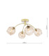 Izzy 4 Light Semi-Flush Matt Gold With Organic Amber Glass-2