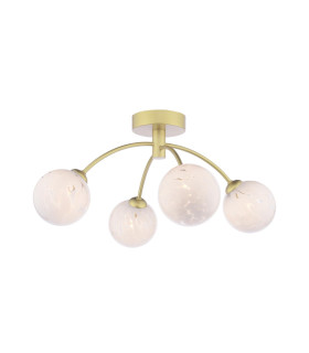 Izzy 4 Light Semi-Flush Matt Gold With White Confetti Glass-1
