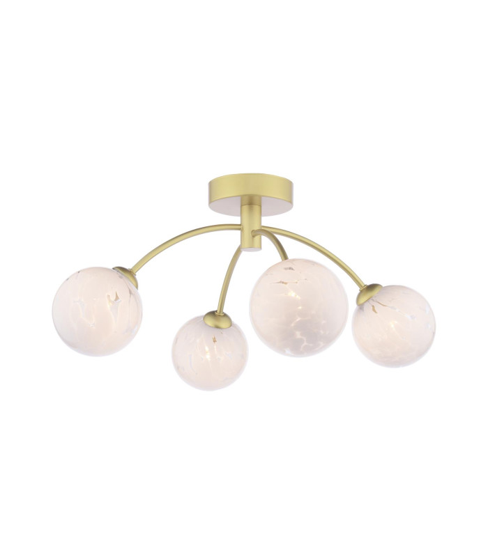 Izzy 4 Light Semi-Flush Matt Gold With White Confetti Glass-1