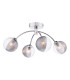 Izzy 4 Light Semi Flush Ceiling Polished Chrome With Smoked/Clear Ribbed Glass-1