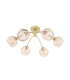 Izzy 6 Light Semi-Flush Matt Gold With Organic Amber Glass-1