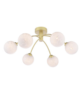 Izzy 6 Light Semi-Flush Matt Gold With White Confetti Glass-1