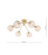 Izzy 6 Light Semi-Flush Matt Gold With Organic Amber Glass-4