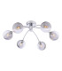 Izzy 6 Light Semi Flush Ceiling Polished Chrome With Smoked/Clear Ribbed Glass-1