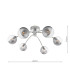 Izzy 6 Light Semi Flush Ceiling Polished Chrome With Smoked/Clear Ribbed Glass-2