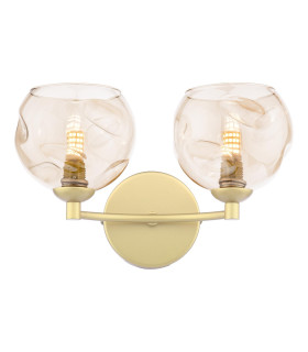 Izzy Wall Light Matt Gold With Organic Amber Glass-1