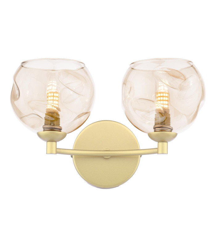 Izzy Wall Light Matt Gold With Organic Amber Glass-1