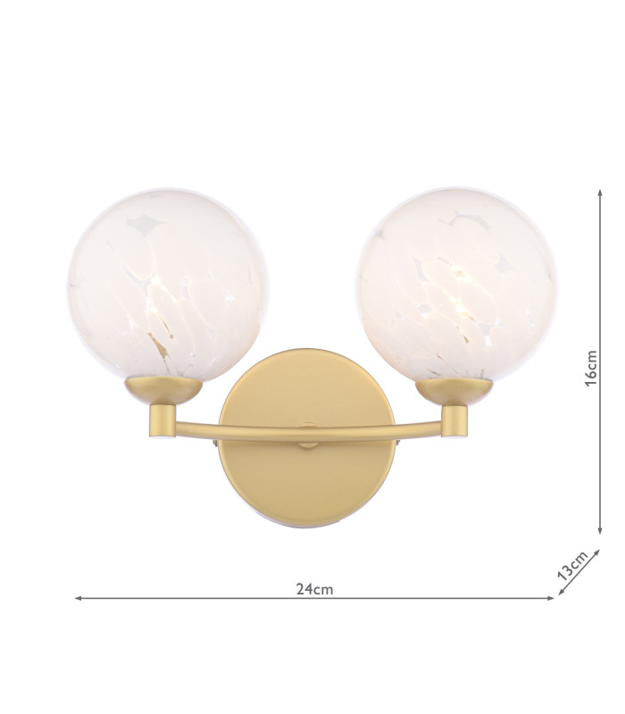 Izzy Wall Light Matt Gold With White Confetti Glass-4