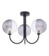 Jared 3 Light Semi Flush Ceiling Matt Black With Smoked/Clear Ribbed Glass-1