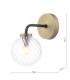 Lainey Wall Light Matt Black and Antique Brass With Twisted Glass-2