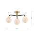 Lainey 3 Light Semi-Flush Matt Black and Antique Brass With Opal Glass-2