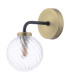Lainey Wall Light Matt Black and Antique Brass With Twisted Glass-3